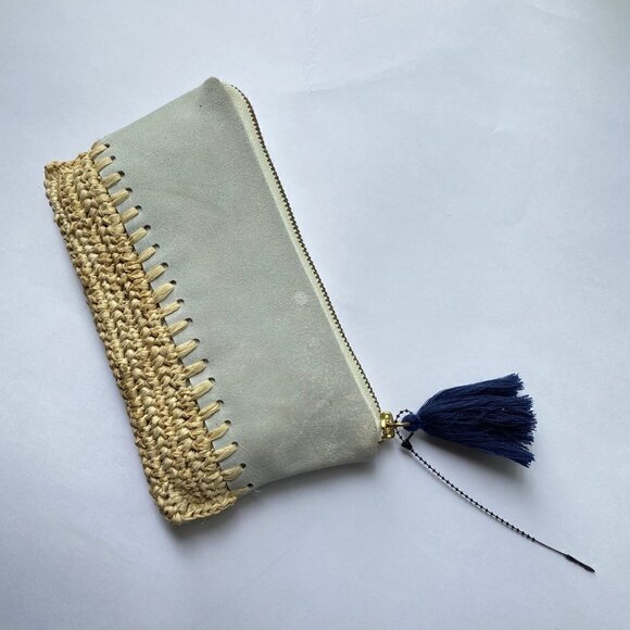 Anthropologie Kali Raffia Tassel Pouch Handmade - Picture 4 of 9